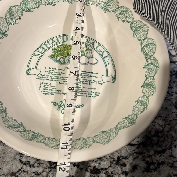 Vintage Garden Classics spinach salad serving bowl. Has recipe inside the bowl. - Picture 4 of 5